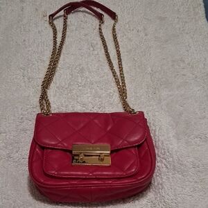 Michael Kors Red Quilted Crossbody Bag